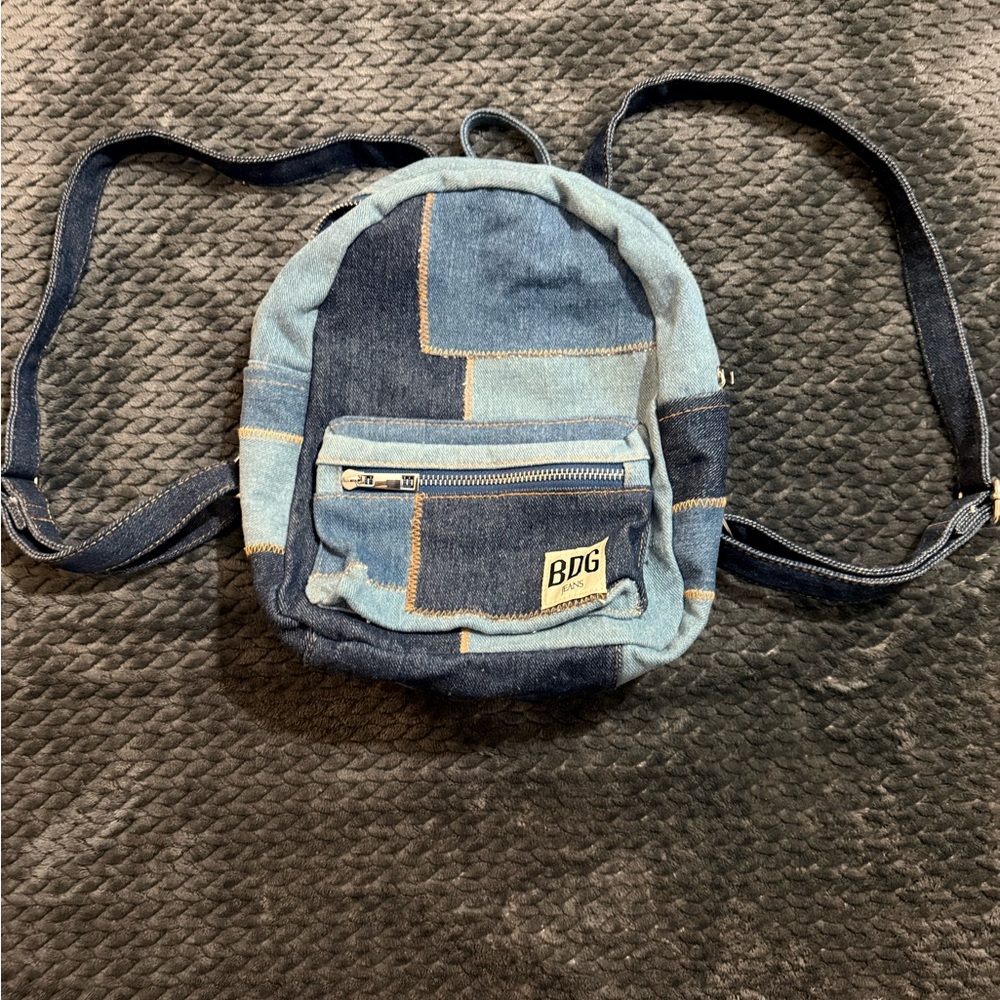 BDG Patchwork Denim Mini Backpack - Multi-Blue